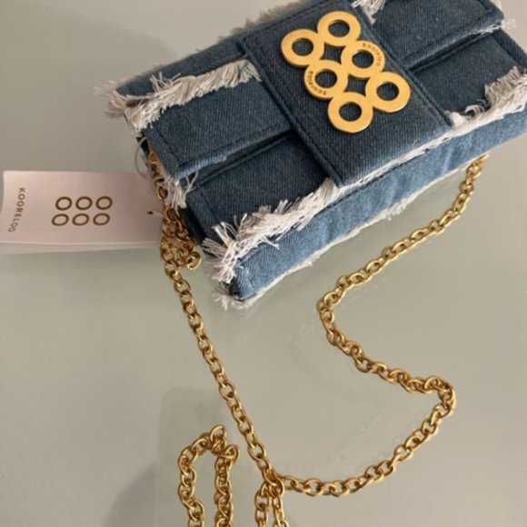 KOORELOO Amalfi Clutch Fringe Denim Crossbody Bag - Picture 13 of 15